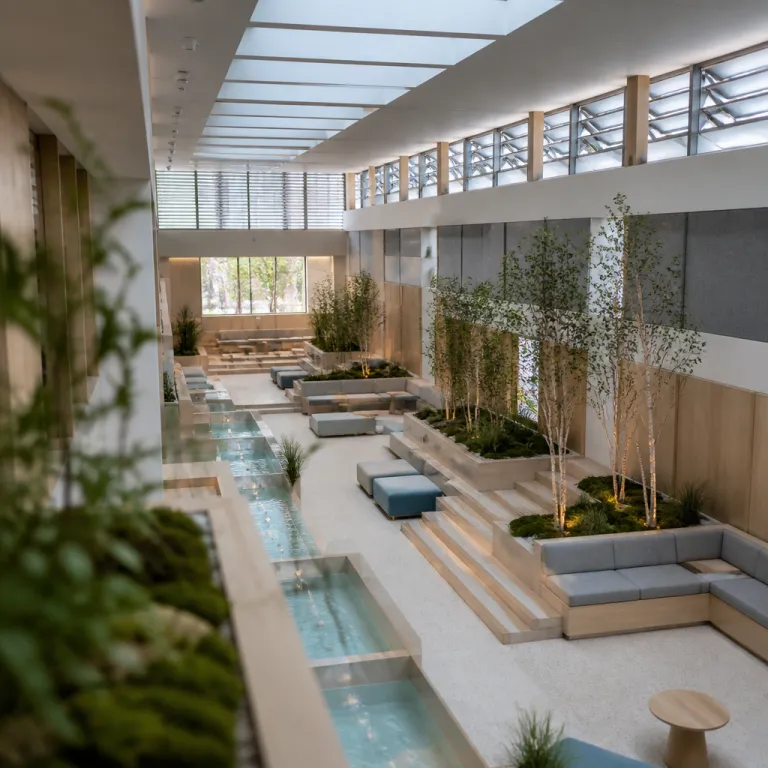 Biophilic design beyond the green wall: measurable wellness outcomes and the specifications that deliver them