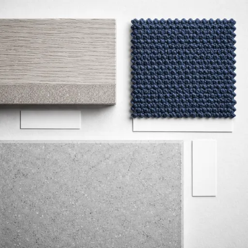 Warm minimalism after beige: specifying timber, boucle and honed stone without the nostalgia tax