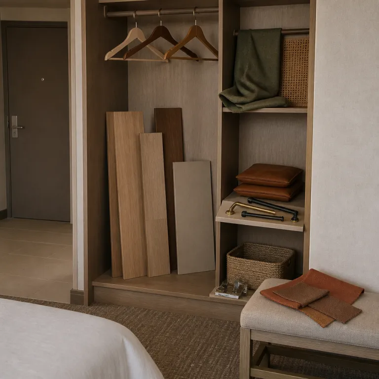 Hotel guest room storage: the closet, luggage bench and wardrobe decisions that define extended stays